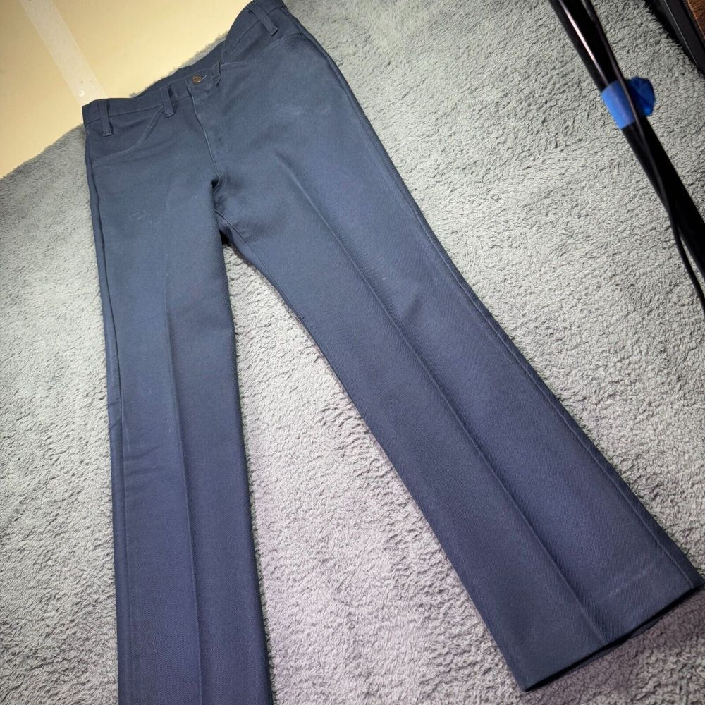 Levis Pants Mens 33x34 Polyester Dacron Slacks Trousers Electric Grandpa Dadcore - Picture 7 of 10